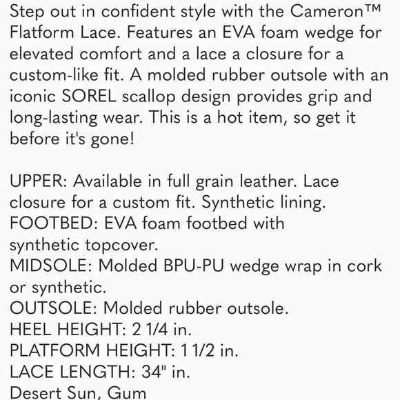 NIB Sorel Cameron 9 Lace Up Platform Gladiator Sandal Suede Desert Sun - Picture 11 of 12